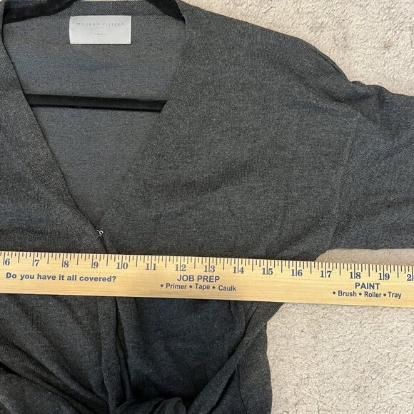 Modern Citizen Charcoal Gray Lenese Front Wrap Tie Midi Sweater Dress Size Small - Picture 10 of 10